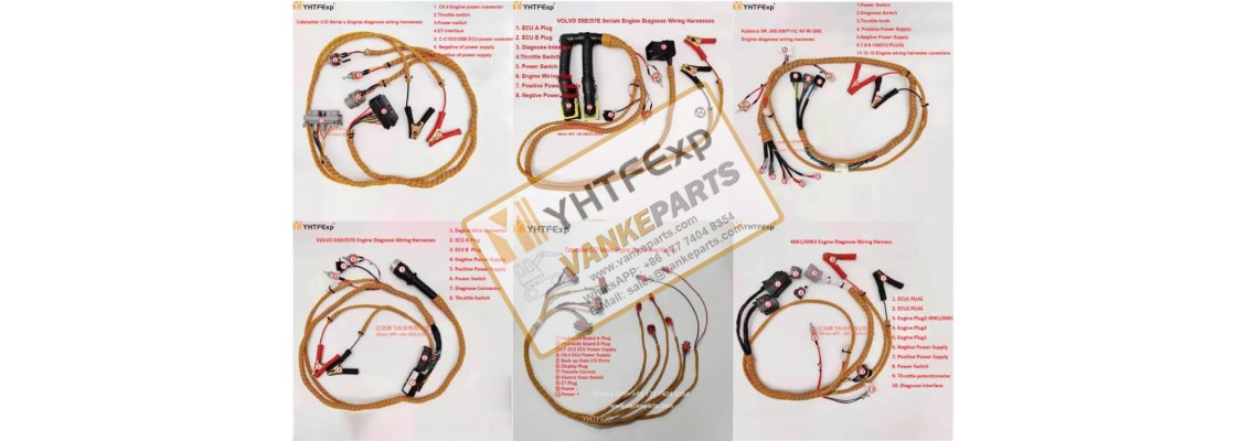 Caterpillar Komatsu Volvo Kobelco Hitachi Engine Start Testing Wiring Harness