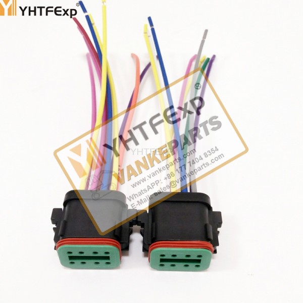 Vankeparts Caterpillar Excavator 320C Motor Female Plug 8Pin Wires High Quality