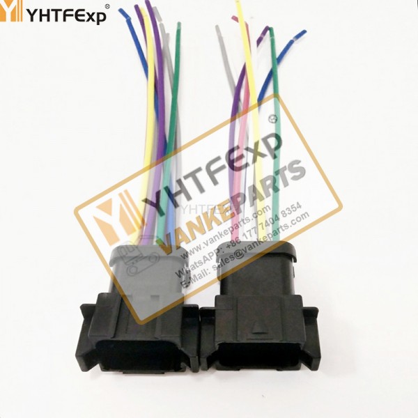 Vankeparts Caterpillar Excavator 320C Motor Male Plug 8pin Wires High Quality