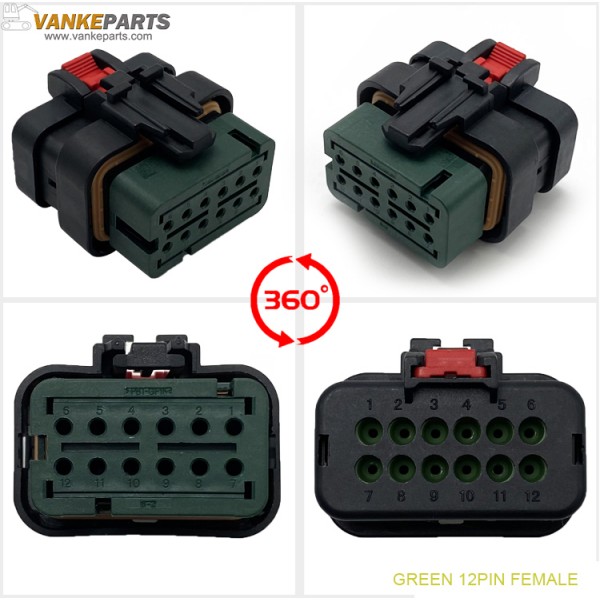 Excavator Injector Harness Waterproof Plug 12 Pin PN:776533