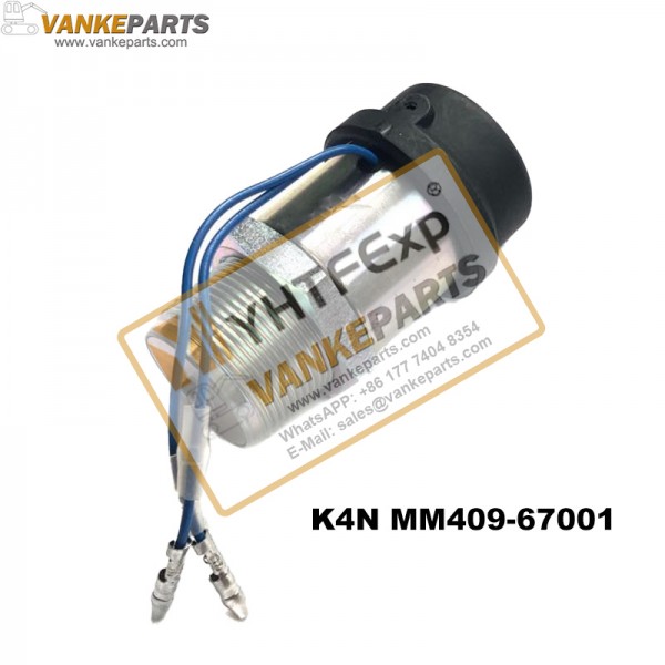 Vankeparts Caterpillar Excavator E305C K4N Engine Flameout Switch Excavator Flameout Solenoid Valve MM409-67001